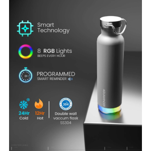 AquaMinder — Stainless Steel Smart Bottle with Hourly Alerts & Thermal Insulation - 600ml
