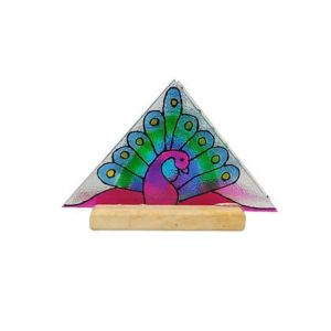 Handmade Painted Glass Tissue Holder