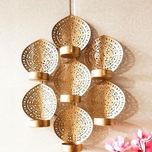  7 Leaf Design Candle Holder Wall Hanging Tealight Candle Holder 