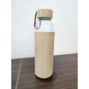 Eco-Friendly Glass Bottle with Bamboo Lid & Jute Sleeve